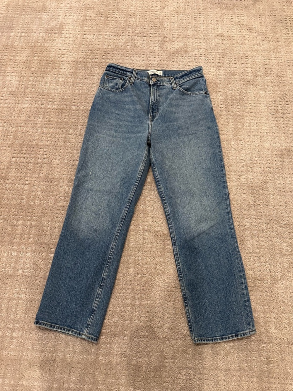 Abercrombie & Fitch 90s Straight Ultra-High Rise Blue Jeans